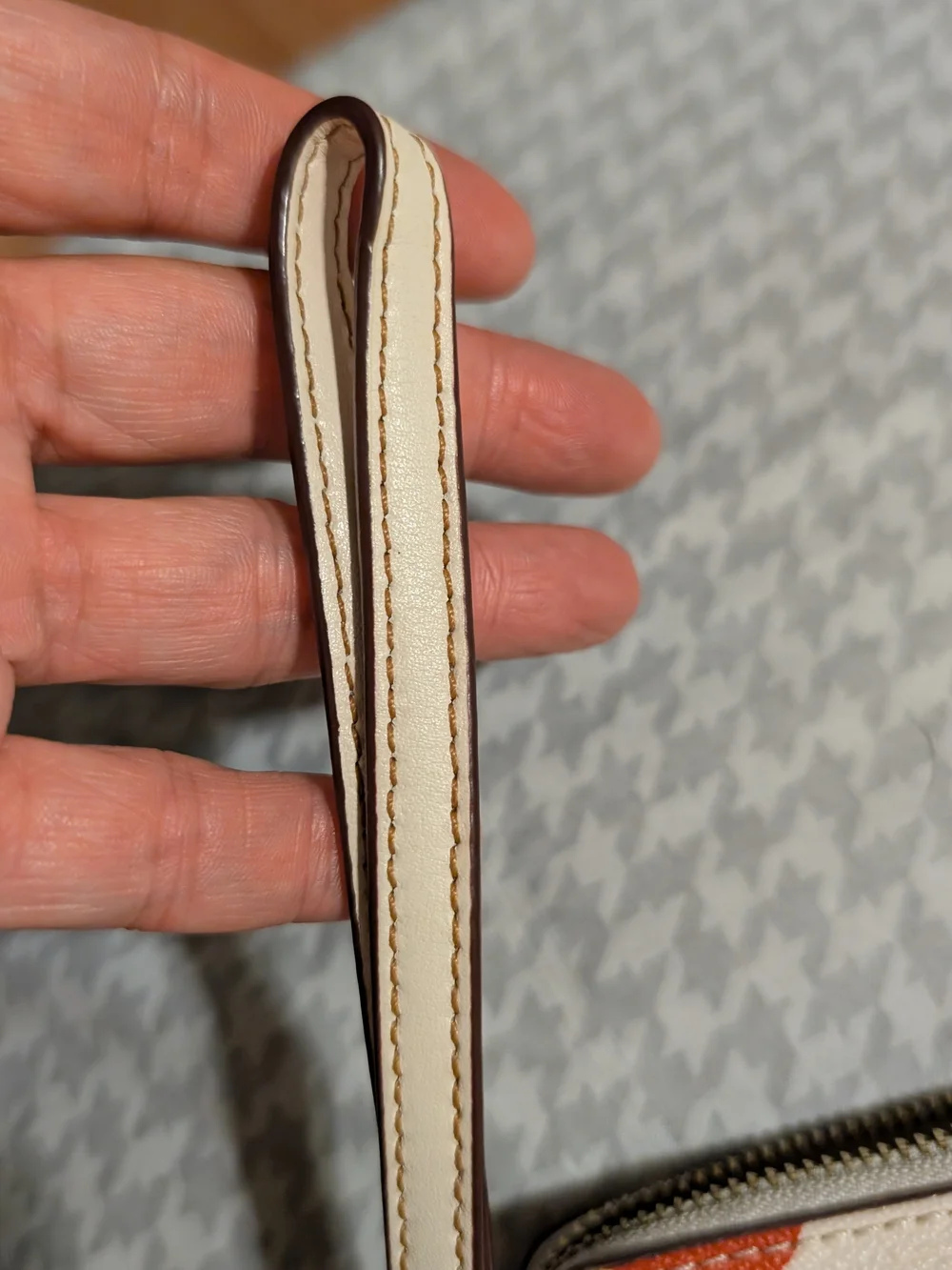 Coach Strawberry Print Wristlet Pouch in Cream and Red